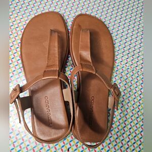 Bernardo Brown Leather Sandals